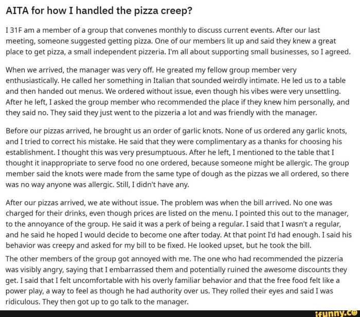 I drew myself ordering a pizza ! I'm an anxious mess haha 🍕🧡 : r ... Aita for how i handled the pizza creep