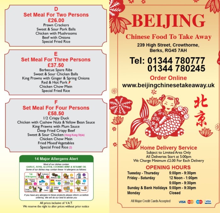 Beijing chinese food plymouth menu
